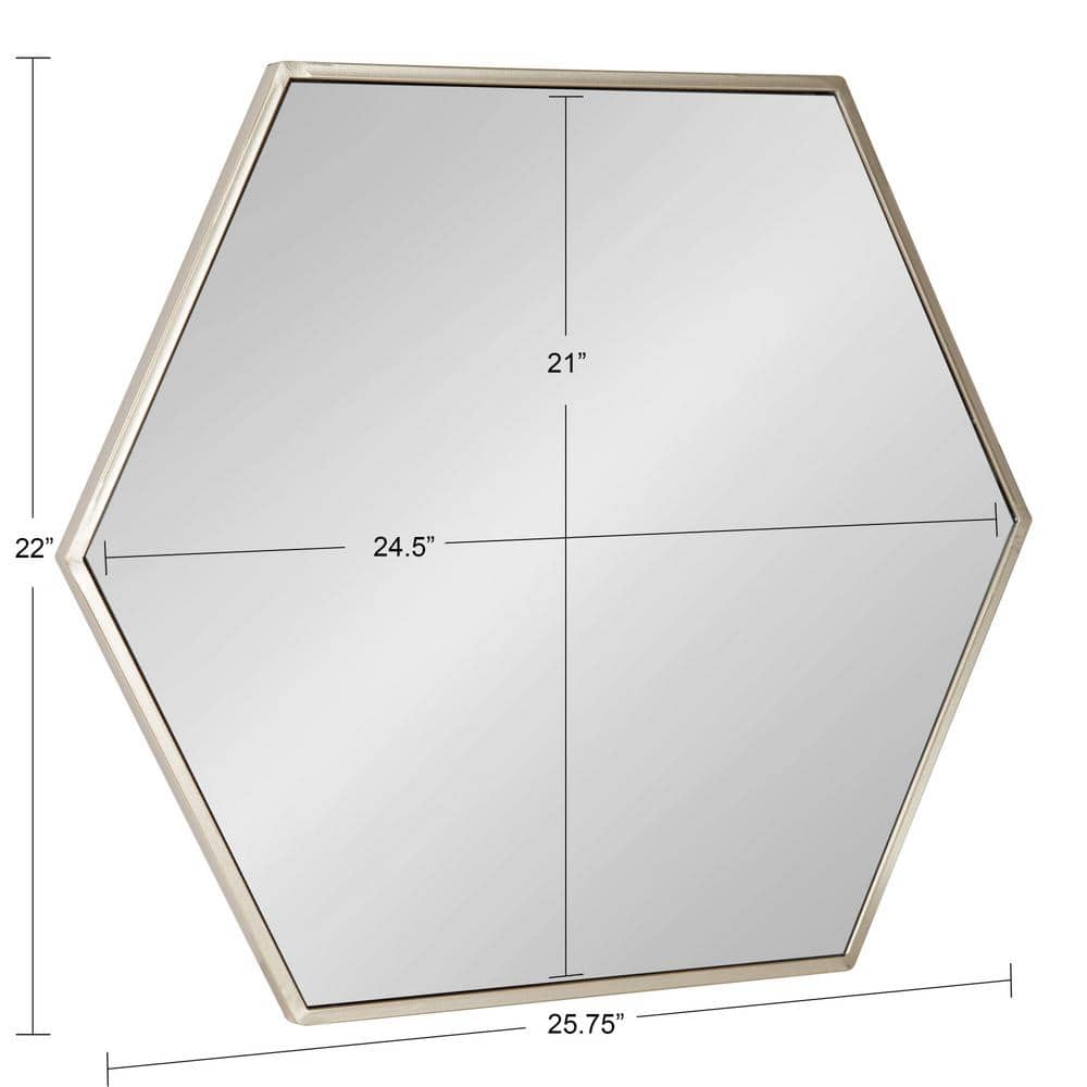 Elegant Silver Hexagon 29" Bathroom Wall Mirror