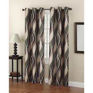 Home Decorators Collection Semi-Opaque Taupe Velvet Lined Back Tab Curtain  - 50 in. W x 95 in. L 1630941 - The Home Depot