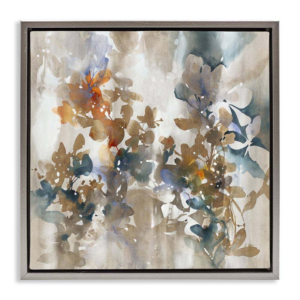 Solemn Neutral Botanicals by K. Nari Gray Floater Frame Nature Graphic Art Print 18 in. x 18 in. price history on PriceWatchPro