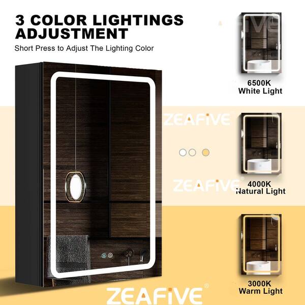 Zeafive 20 in. W x 30 in. H Modern Rectangular White