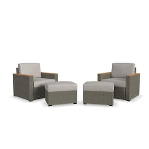 Boca Raton Outdoor Lounge Chair and Ottoman Set (Includes 2 Chairs and 2 Ottomans)