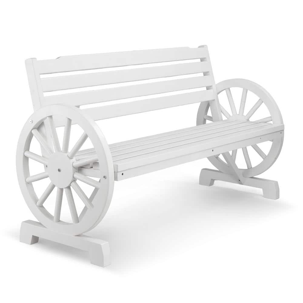 Karl home 56 in. White Wood Outdoor Bench K1G56000916 The Home Depot