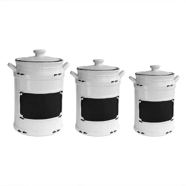 American Atelier Canister Set 3-piece Ceramic Jars In Small