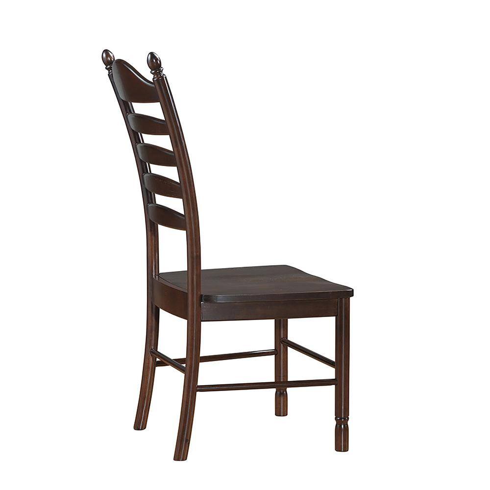 Espresso High Slat Ladderback Solid Wood Side Chair