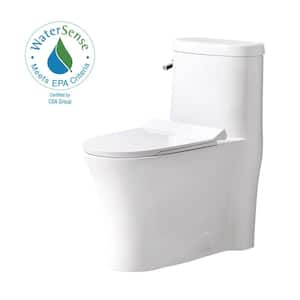 Hartridge 1-Piece 1.0/1.6 GPF Dual Flush Elongated Toilet in White