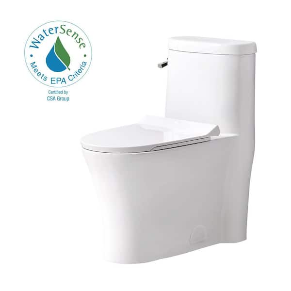 Glacier Bay Hartridge 1-Piece 1.0/1.6 GPF Dual Flush Elongated Toilet in White