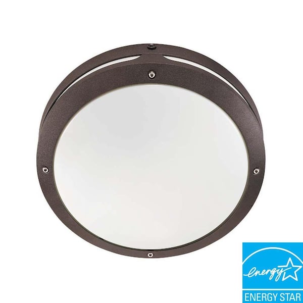 Glomar Wall/Ceiling 2-Light Outdoor Architectural Bronze Round Fixture
