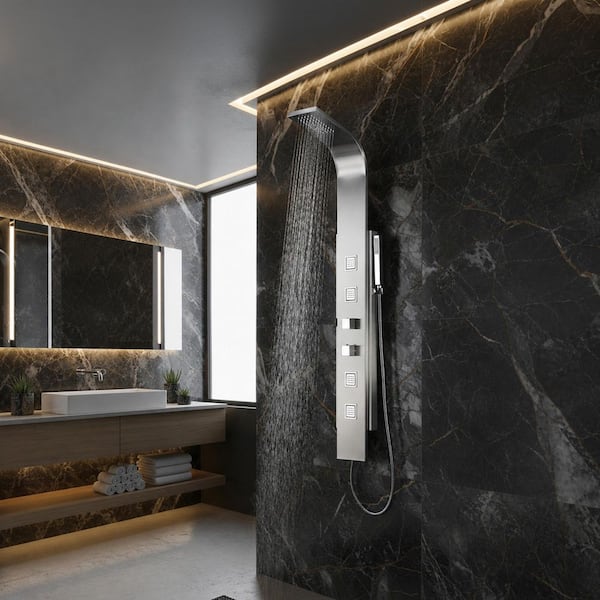 ANZZI VISOR Series 60 in. 4-Jetted Full Body Shower Panel System
