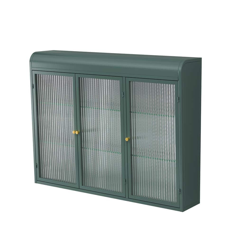 35.5 in. W x 7.9 in. D x 27.6 in. H 3 Door Arched Bathroom Storage Wall Cab