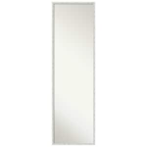 Paige White Silver 15 in. x 49 in. Non-Beveled Modern Rectangle Wood Framed Full Length on the Door Mirror in White