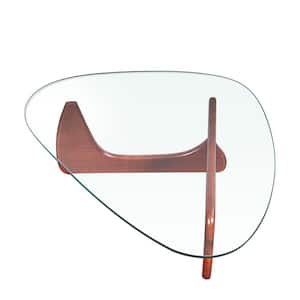 50 in. Cherry Triangle Glass Coffee Table 1-Pieces