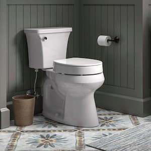 Hyten Elevated Quiet-Close Round-Front Toilet Seat in White