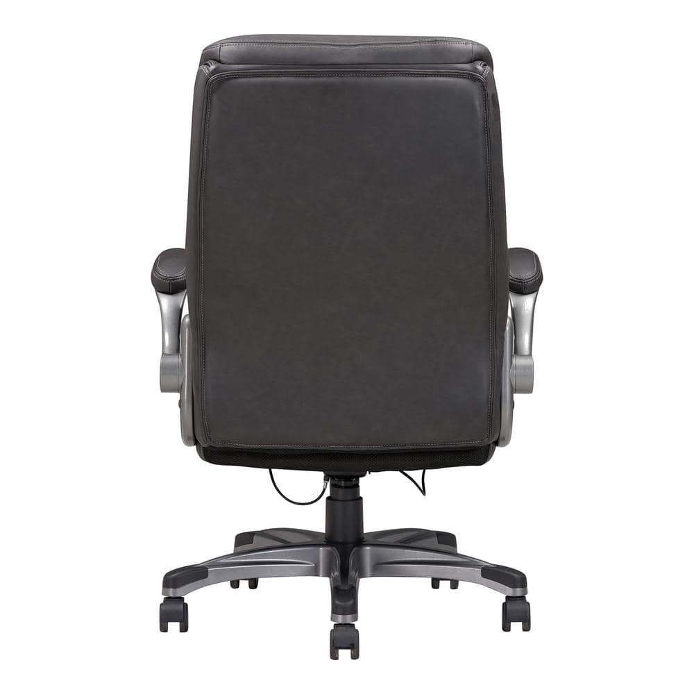 Gray High Back Executive Swivel Office Chair with Adjustable Arms
