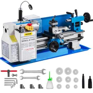 Metal Lathe 7in. x 12in. Precision Bench Top Mini Metal Lathe 550-Watt Metal Lathe Variable Speed 50-2500 RPM Nylon Gear