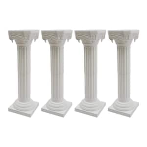 34.65 in. H White Wedding Party Event Decorative Roman Column Wedding Flower Stand (4-pack)