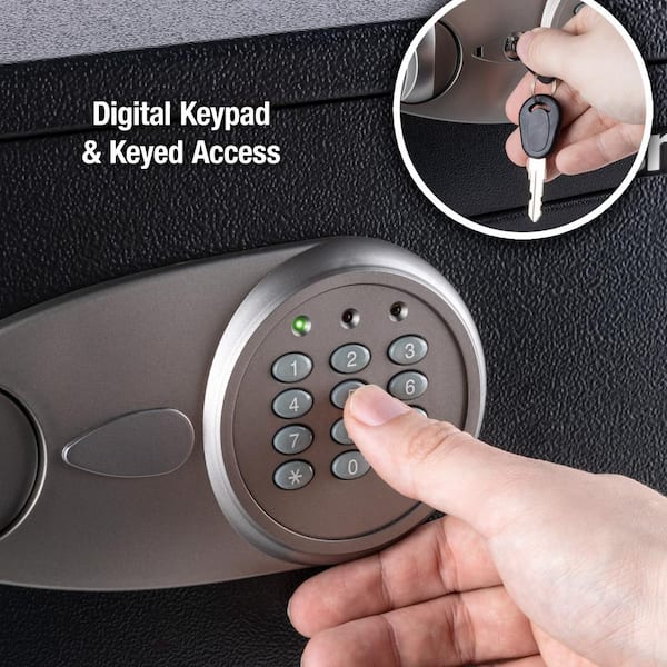 SentrySafe Fireproof and Waterproof Large Safe with Digital Keypad,  Override Key, and Adjustable Shelf for Home, Dorm, or Office, 0.81 Cubic  Feet, 