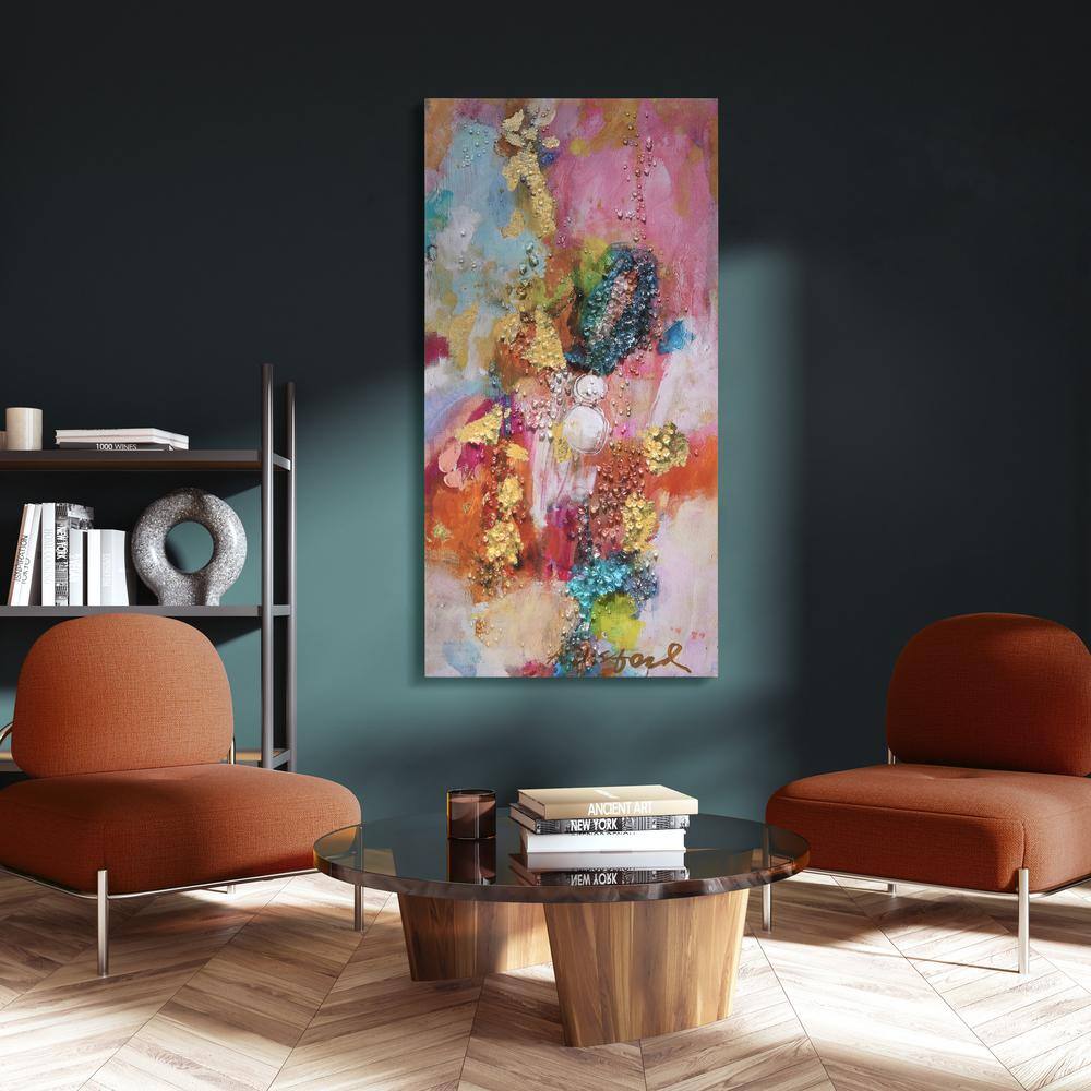 Colorful Symphony II 24" x 48" Abstract Epoxy Coated Canvas Wall Art