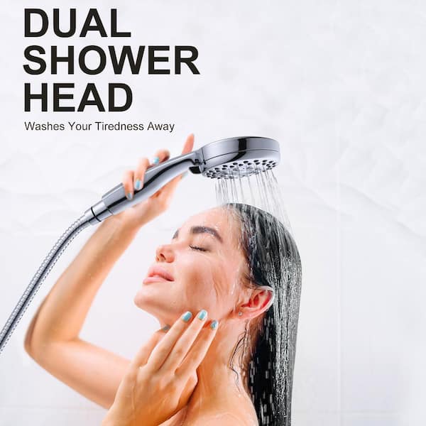 5-Spray 3.5 in. Wall Mount Handheld Shower Head 1.75 GPM in Polished Chrome