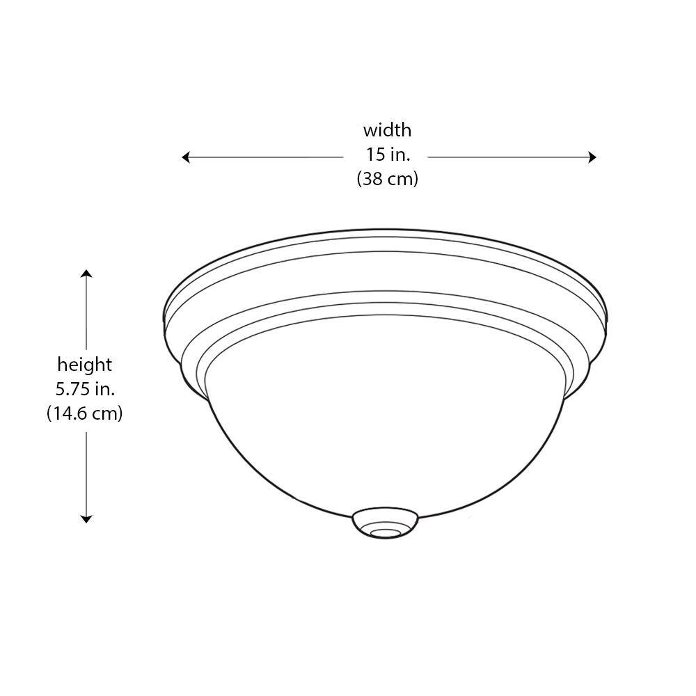 Brushed Nickel 15" Indoor/Outdoor Flush Mount Light with Frosted Glass