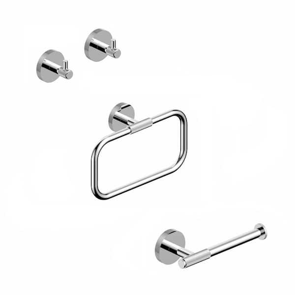WS Bath Collections Klass 4-Piece Bath Hardware Set with Mounting Hardware in Polished Chrome