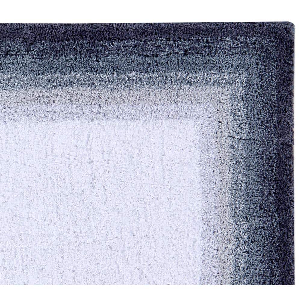 Gray Cotton Tufted Ombre Bath Rug Set, 2 Pieces