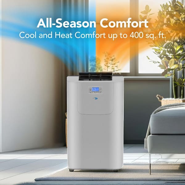 7,000 (DOE) BTU Portable Air Conditioner Cools 400 Sq. Ft. with Heater, Dehumidifier, and Remote in Gray