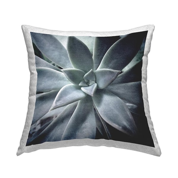 Stupell Industries Botanical Succulent Plant Grey Square Outdoor Throw Pillow
