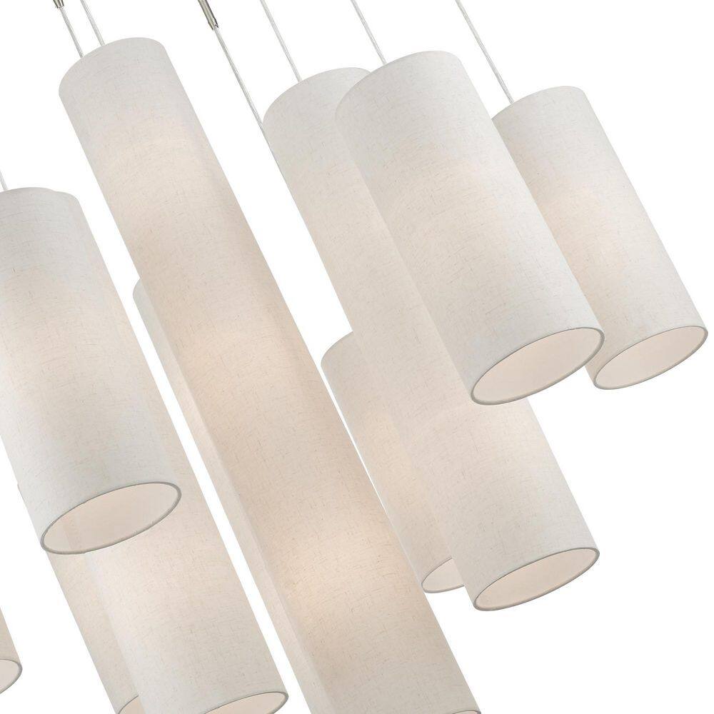 Strathmore Contemporary 15-Light Tiered Chandelier in Brushed Nickel