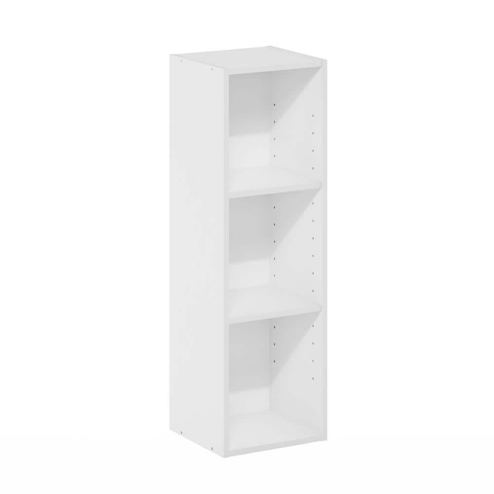 White Adjustable 3-Tier Composite Wood Storage Shelf