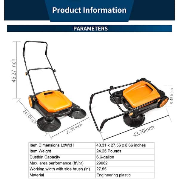 Lavex 32 7.9 Gallon Outdoor Manual Sweeper