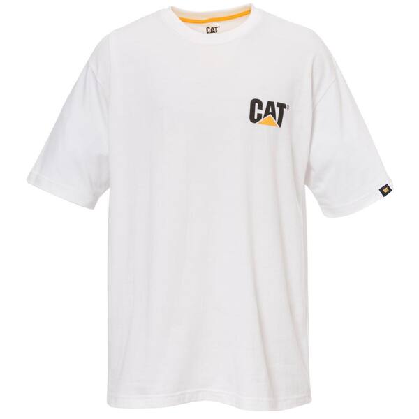 Caterpillar Trademark Men's X-Large White Cotton Short Sleeved T-Shirt