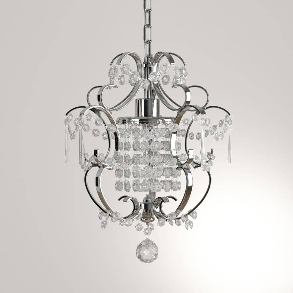 Petite Elegance Chrome Crystal 11" Pendant Light