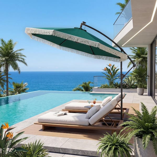 cantilever umbrella outdoor hanging patio umbrella Devoko 10 ft Offset Market Umbrellas, Beige gardens and outdoor lounges 10 ft Patio Umbrella Cantilever