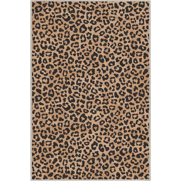 Well Woven Brown 3 ft. 3 in. x 5 ft. Animal Prints Leopard Contemporary Pattern Area Rug