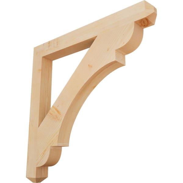 Ekena Millwork 3.5 in. x 38 in. x 38 in. Douglas Fir Olympic Craftsman Smooth Bracket