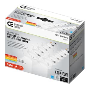 5/6 in. Integrated LED Recessed Retrofit Light Trim with Selectable Color Temperature, (12-Pack)