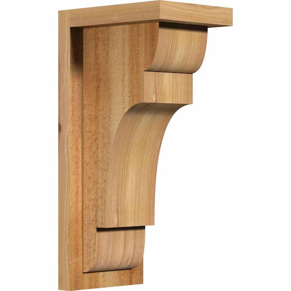 Ekena Millwork 6 in. x 8 in. x 16 in. New Brighton Rough Sawn Western Red Cedar Corbel with Backplate