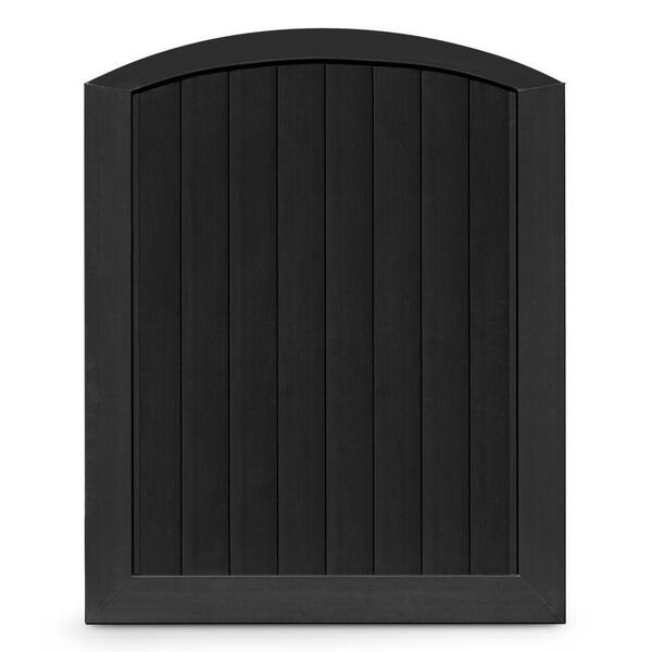 Veranda Pro Series 5 ft. W x 6 ft. H Black Vinyl Anaheim Privacy Arched Top Fence Gate