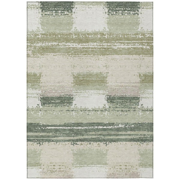 Chantille Machine Washable Indoor/Outdoor Abstract ACN2772 Celery 9 ft. x 12 ft. Area Rug