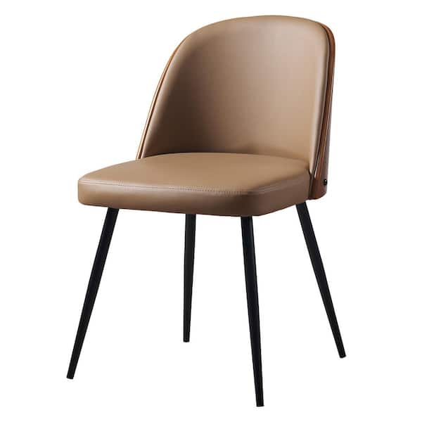 Teamson Home Layton Khaki/Cherry Wood Bentwood Back and Metal Leg Side Chair