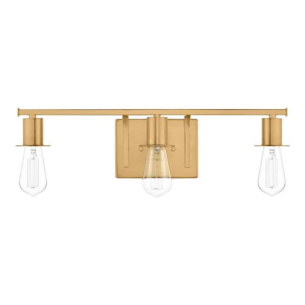 Home Decorators Collection Aldwynne 21.75 in. 3-Light Satin Brass Bathroom Vanity Light