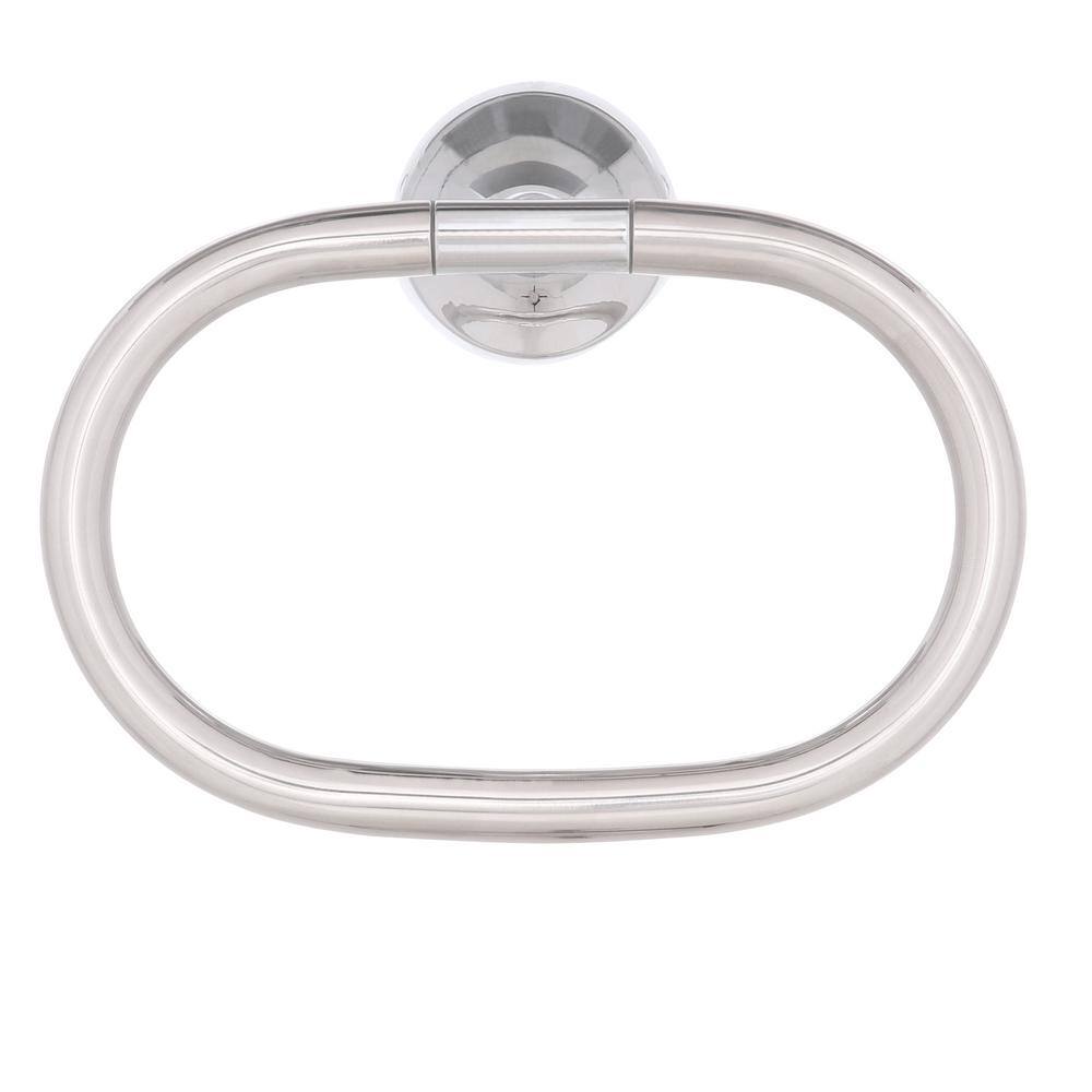 Chrome Wall Mounted Oval Bathroom Towel Ring