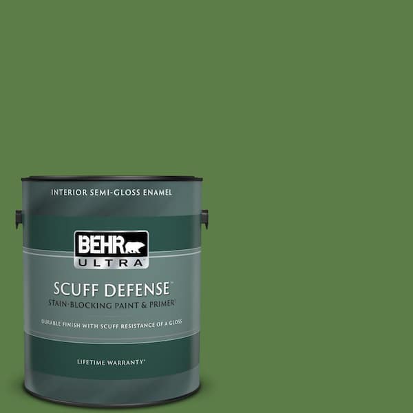 BEHR ULTRA 1 gal. #440D-6 Grassy Field Extra Durable Semi-Gloss Enamel Interior Paint & Primer