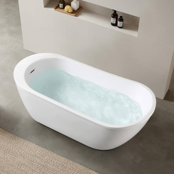 Cantora 60 in. Acrylic Flatbottom Non-Whirlpool Bathtub in White and Faucet Combo in Chrome Cantora 60 in. Acrylic Flatbottom Non-Whirlpool Bathtub in White and Faucet Combo in Chrome