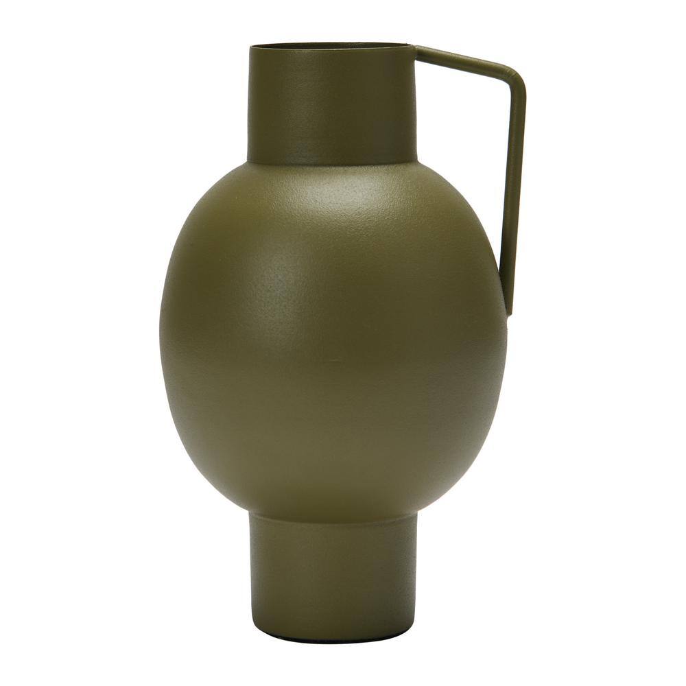 Sophisticated Textured Metal Table Vase with Handle