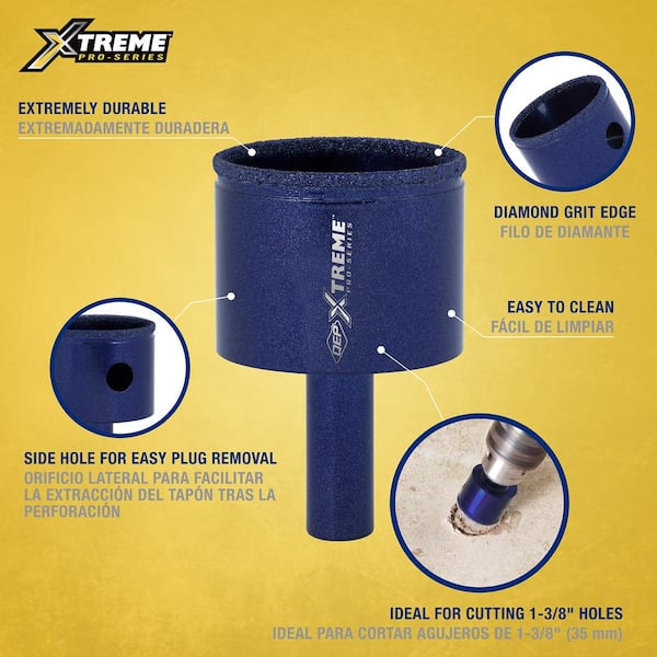 Xtreme 1-3/8 in. Pro Wet Dry Diamond Hole Saw Kit with 8-Pieces 2.25 in.