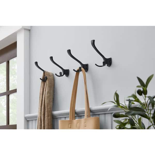 HomeDo 4Pack Adhesive Wall Hooks Hat Rack, Wooden Coat Hooks Wall Mounted,  Decorative Hooks Single Organizer Hat Hanger Towel Rack, Heavy Duty Hooks