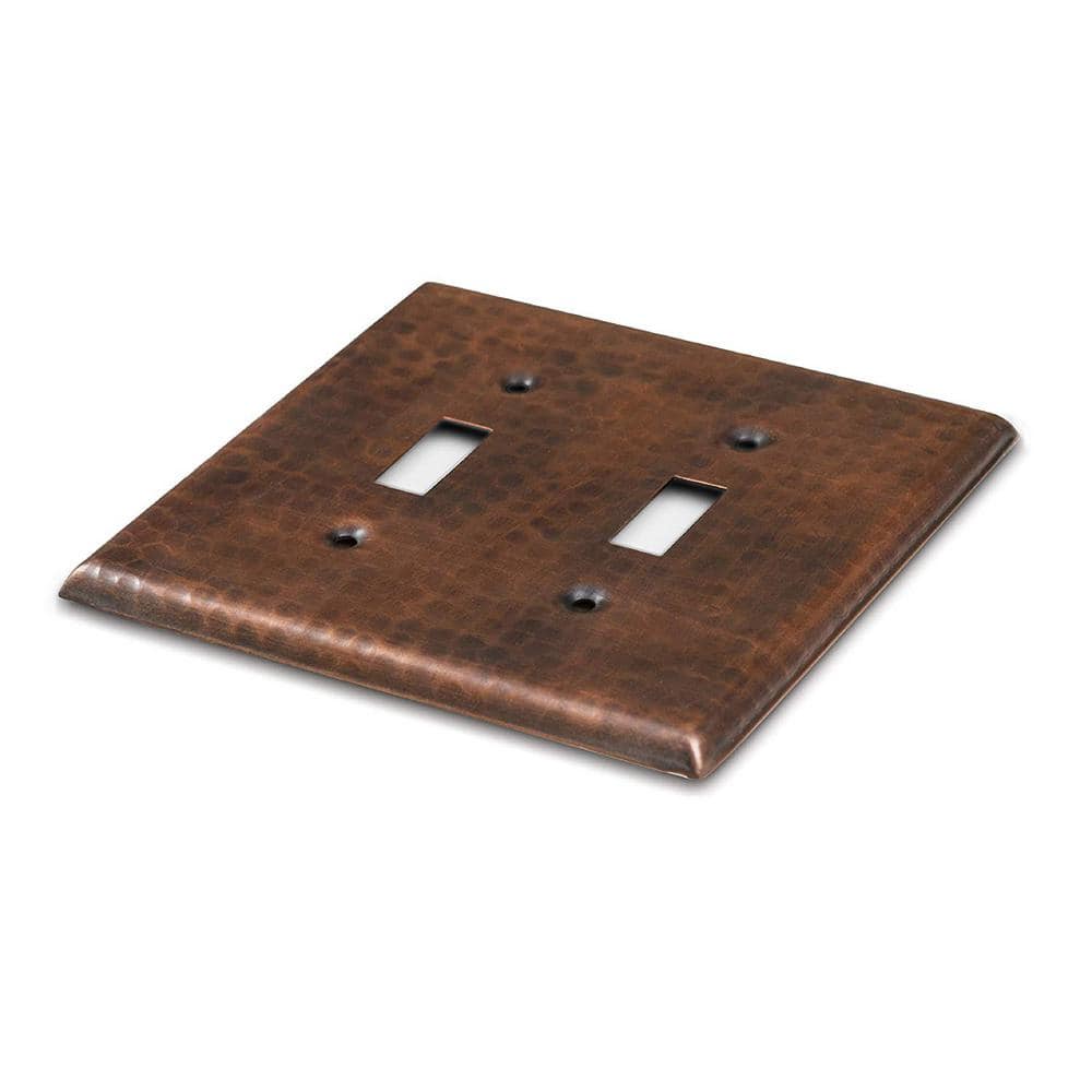 Pure Copper Hand Hammered Double Toggle Wall Plate