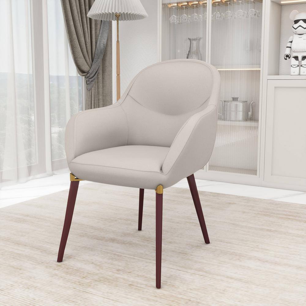Elias Dining Chair Upholstered in Velvet with Barrel Back and Powder-Coated Legs Set of 2, Light Grey price history on PriceWatchPro