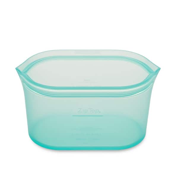 Zip Top Reusable Silicone 32 oz. Large Dish Zippered Storage Container,  Teal Z-DSHL-03 - The Home Depot